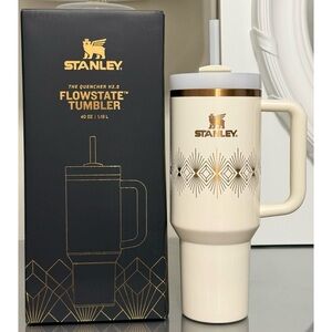 Stanley Quencher H2.0 Flowstate Tumbler 40oz- CREAM GLOSS DECO